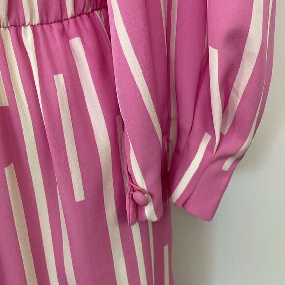 Balenciaga Dress Pink White Button Down Excellent Size 8 - Picture 6 of 8